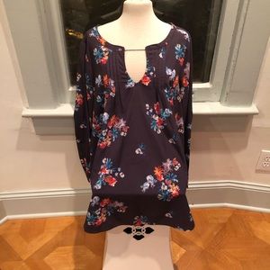 EShakti Floral Silk Tunic Blouse